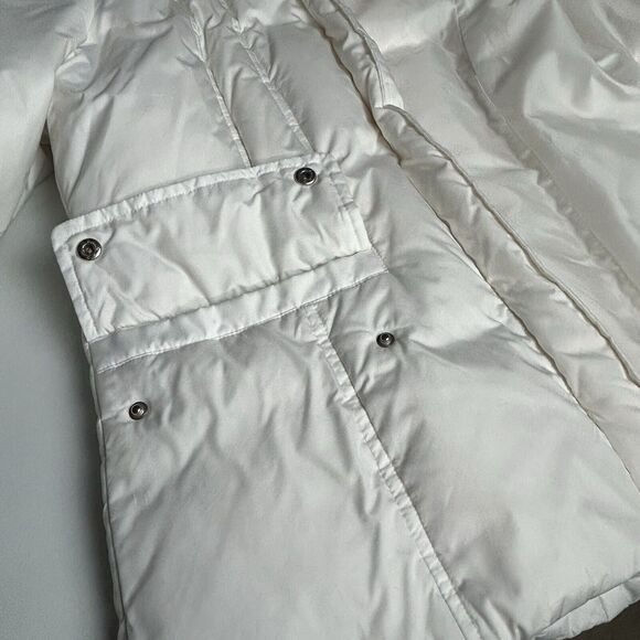 VEEKO Women's Medium 36 Goose Down Puffer Coat Jacket White Collared Pockets - Picture 16 of 16